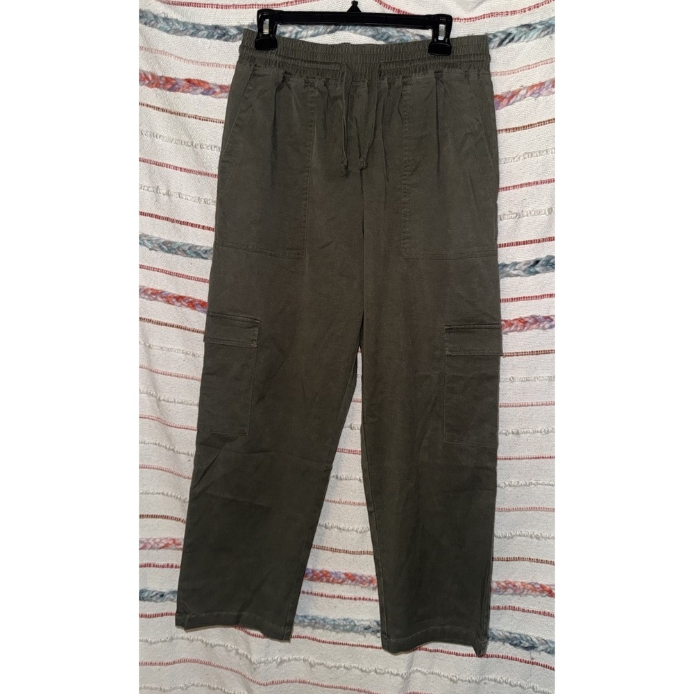 Ampersand Avenue Women's Medium Green Pull On‎ Crop Cargo Jogger